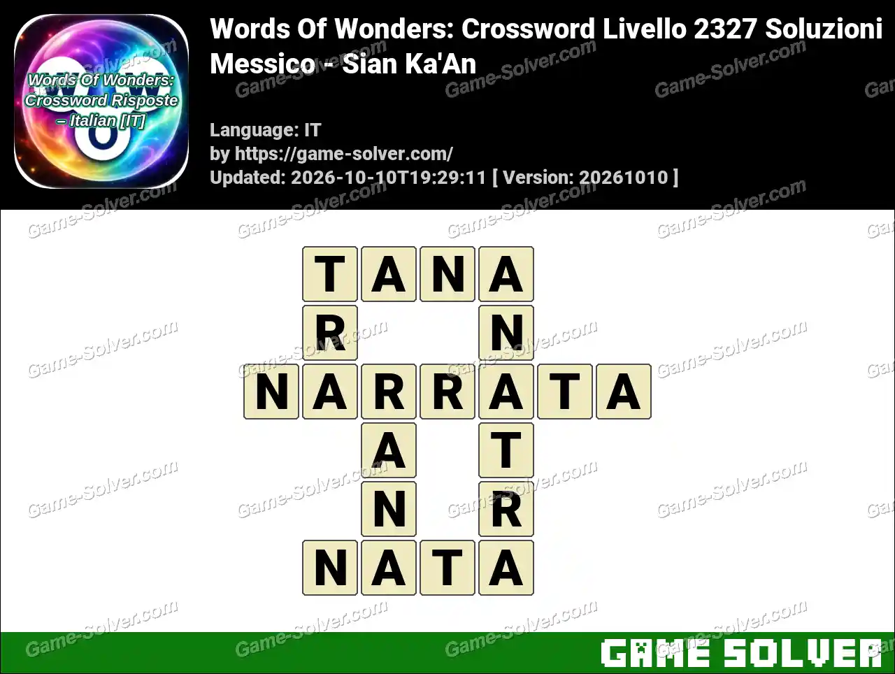 Words Of Wonders: Crossword Livello 2327 Soluzioni – Messico – Sian Ka’An